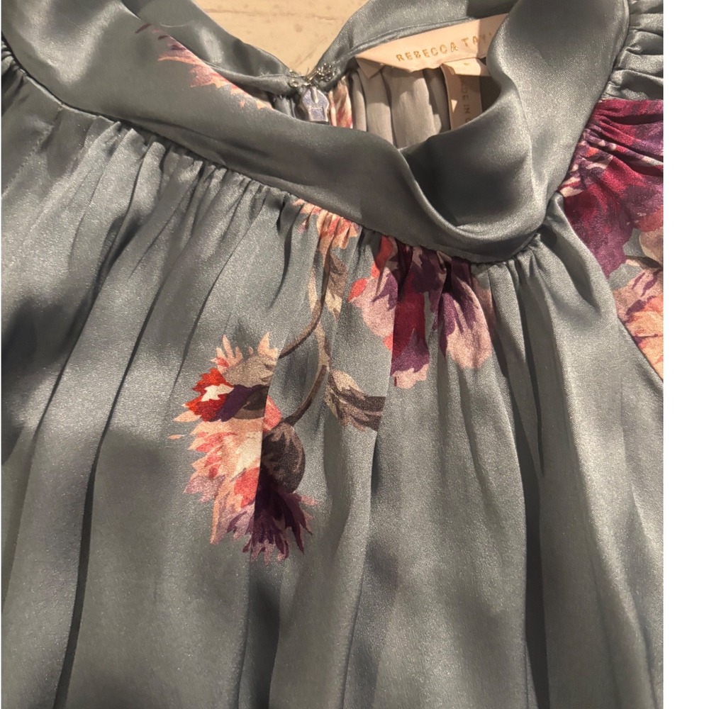 Rebecca Taylor Simone Fleur Silk Blouse in the "Duck Egg" size - Picture 11 of 11